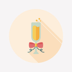 Champaign flat icon with long shadow, eps10