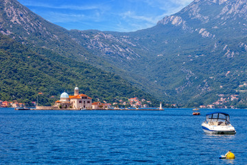 The Church of the Rock in the Bay of Kotor, Montenegro.