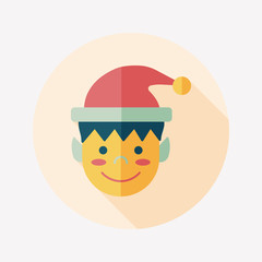 Christmas boy flat icon with long shadow,eps10