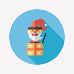 Santa Claus flat icon with long shadow, eps10
