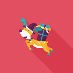 Reindeer flat icon with long shadow, eps10