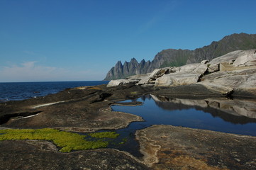 Fototapeta na wymiar Coast of the North Sea, Lofotens