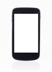 photo of smart phone with blank screen
