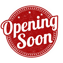 Opening soon stamp