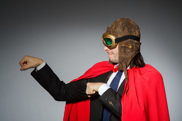 Superman concept with man in red cover