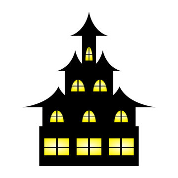 recommend clip art: Castle witches on Halloween