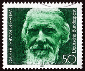 Postage stamp Germany 1981 Wilhelm Raabe, Novelist and Poet