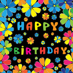 text HAPPY BIRTHDAY seamless pattern