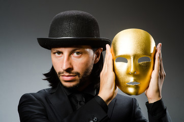 Funny concept with theatrical mask