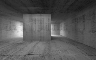 Empty room, dark abstract concrete interior. 3d render illustrat