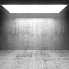 Abstract concrete 3d interior with bright light portal