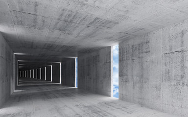 3d render, abstract empty grungy concrete interior background