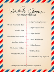 Simple infographics style wedding timeline