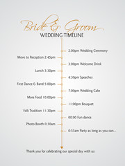 Simple infographics style wedding timeline