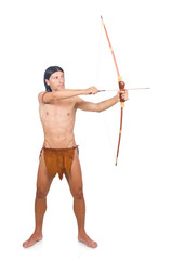 Native american in funny concept isolated on white