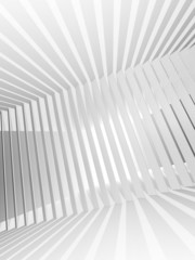 Abstract white 3d interior background with light beams