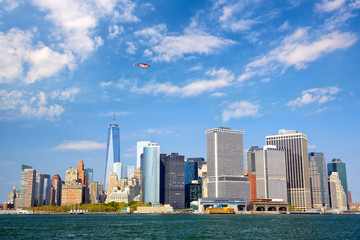 Fototapeta na wymiar Lower Manhattan urban skyscrapers, New York City