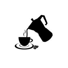 filter coffee in black illustration