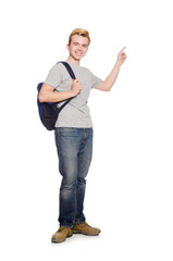 Young student isolated on the white background