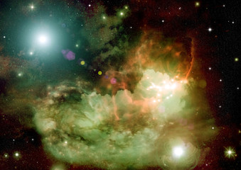 Stars of a planet and galaxy in a free space