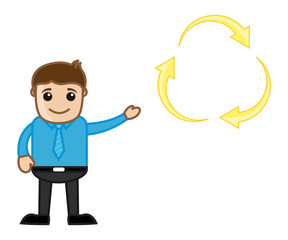 Showing Process - Vector Character Illustration