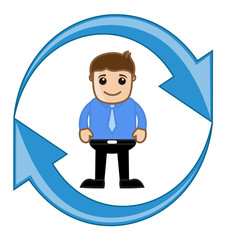 Arrow Around - Process - Vector Character Illustration