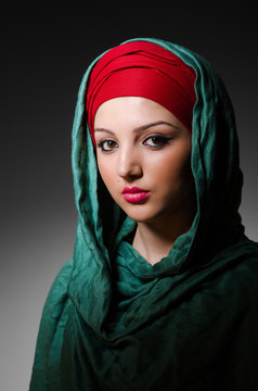 Portrait of the young woman with headscarf