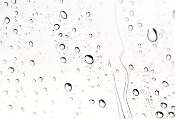 Drops of water on glass