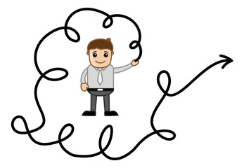 Arrow Line - Vector Character Illustration