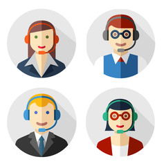 Fototapeta premium Male and female call center avatars