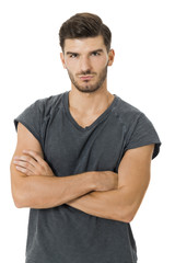 Obraz premium Handsome bearded young man with a lovely smile