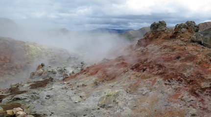 Iceland - lanscape along  track Laugavegur