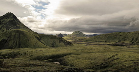 Obraz na płótnie Canvas Iceland - lanscape along track Laugavegur