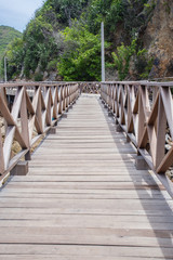 Fototapeta na wymiar Wooden Bridge with beach