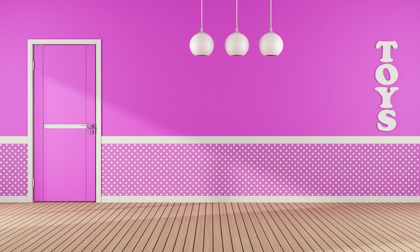 Pink Playroom With Door