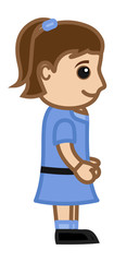 Cute Girl - Vector Character Cartoon Illustration