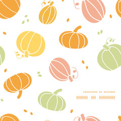 Vector thanksgiving colorful pumpkins silhouettes frame corner