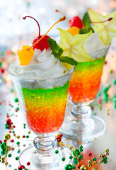 layered sparkling jelly  dessert
