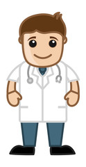 Obraz premium Doctor - Vector Character Cartoon Illustration