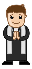 Priest - Vector Character Cartoon Illustration