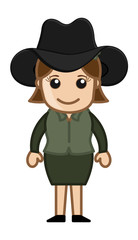 Cowgirl - Vector Character Cartoon Illustration