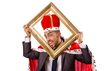 Fototapeta premium King businessman isolated on the white