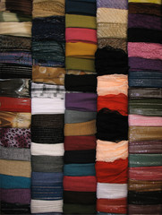 Colorful Cloth Stall in Lebanese Souk