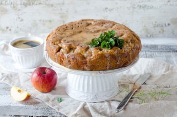 Apple cake with cinnamon