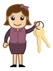 Holding Keychain Cartoon