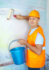 house painters with paint roller