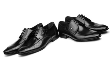 Pair of male shoes isolated on the white