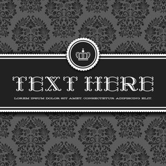 Frame on Seamless Damask Background © Giraphics