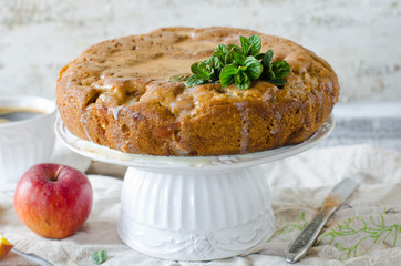Apple cake with cinnamon