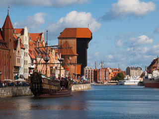 Obraz premium Motlawa riverside in Gdansk